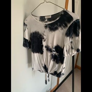Olivia Rae Tie Front Tie-Dye Shirt